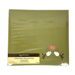 Recollections 12x12 Scrapbook Album Green Mice Post Bound Expandable 10 Pages